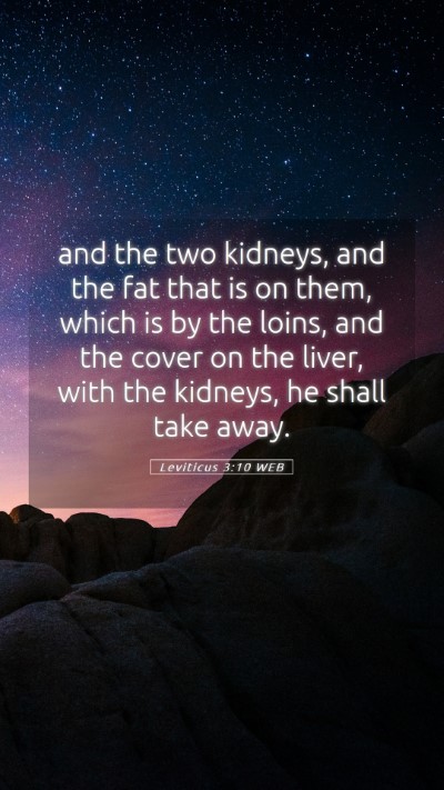 Picture 05 - Leviticus 3:10 WEB Mobile Phone Wallpaper - and the two kidneys, and the fat that is on them, - Mobile Bible Verse Wallpaper
