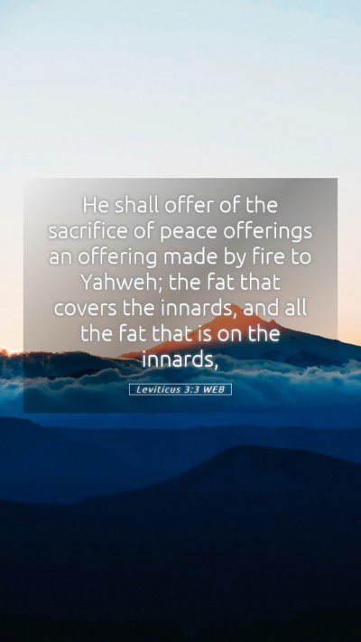 Picture 05 - Leviticus 3:3 WEB Mobile Phone Wallpaper - He shall offer of the sacrifice of peace - Mobile Bible Verse Wallpaper