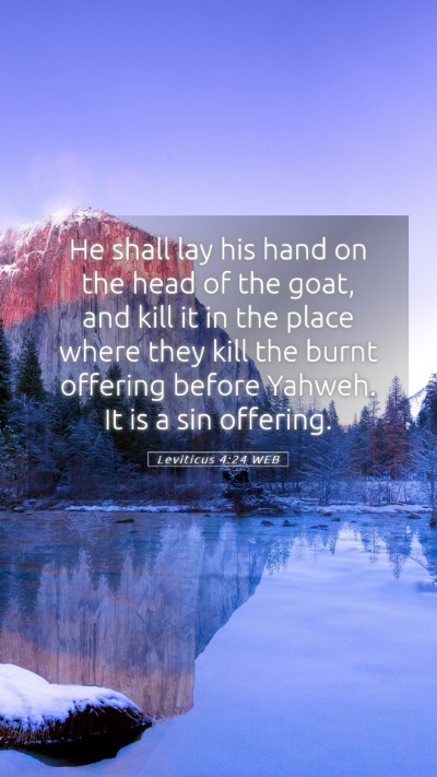 Picture 05 - Leviticus 4:24 WEB Mobile Phone Wallpaper - He shall lay his hand on the head of the goat, - Mobile Bible Verse Wallpaper