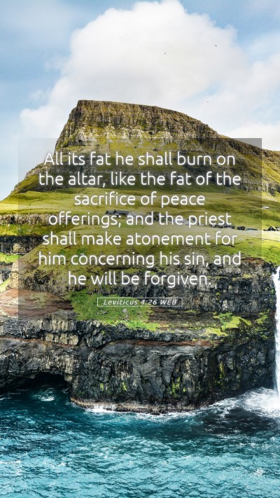 Picture 05 - Leviticus 4:26 WEB Mobile Phone Wallpaper - All its fat he shall burn on the altar, like the - Mobile Bible Verse Wallpaper