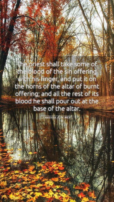 Picture 05 - Leviticus 4:34 WEB Mobile Phone Wallpaper - The priest shall take some of the blood of the - Mobile Bible Verse Wallpaper