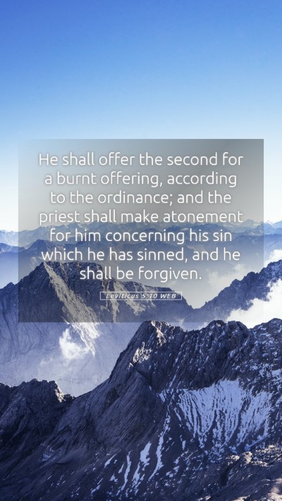 Picture 05 - Leviticus 5:10 WEB Mobile Phone Wallpaper - He shall offer the second for a burnt offering, - Mobile Bible Verse Wallpaper