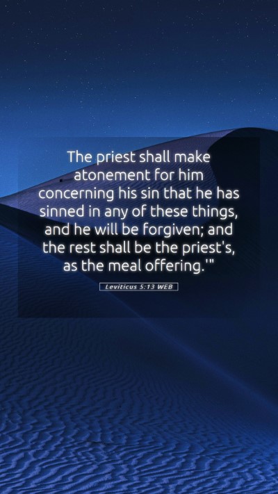 Picture 05 - Leviticus 5:13 WEB Mobile Phone Wallpaper - The priest shall make atonement for him - Mobile Bible Verse Wallpaper