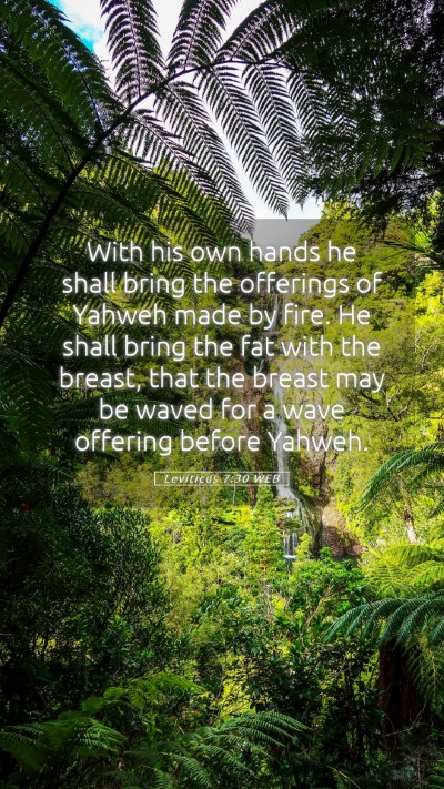 Picture 05 - Leviticus 7:30 WEB Mobile Phone Wallpaper - With his own hands he shall bring the offerings - Mobile Bible Verse Wallpaper