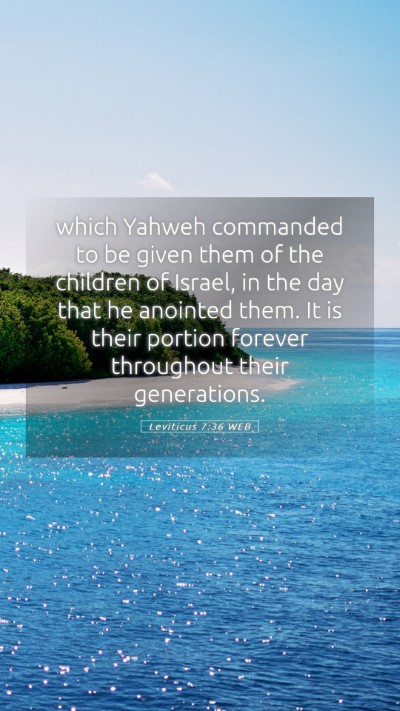 Picture 05 - Leviticus 7:36 WEB Mobile Phone Wallpaper - which Yahweh commanded to be given them of the - Mobile Bible Verse Wallpaper