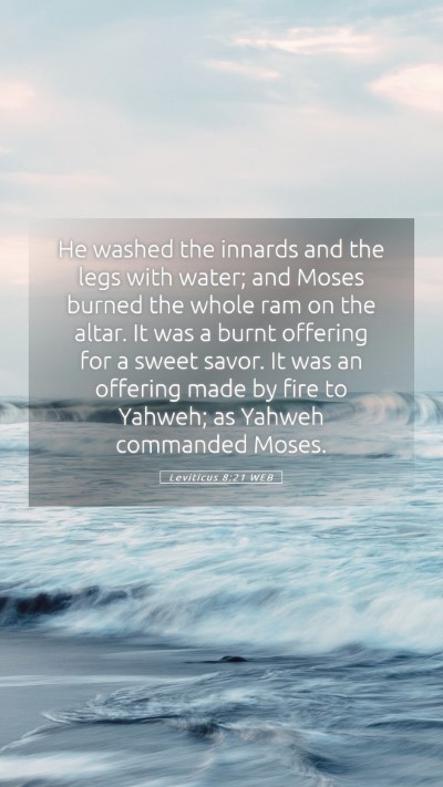 Picture 05 - Leviticus 8:21 WEB Mobile Phone Wallpaper - He washed the innards and the legs with water; - Mobile Bible Verse Wallpaper