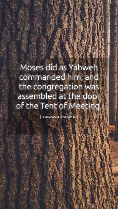 Picture 05 - Leviticus 8:4 WEB Mobile Phone Wallpaper - Moses did as Yahweh commanded him; and the - Mobile Bible Verse Wallpaper