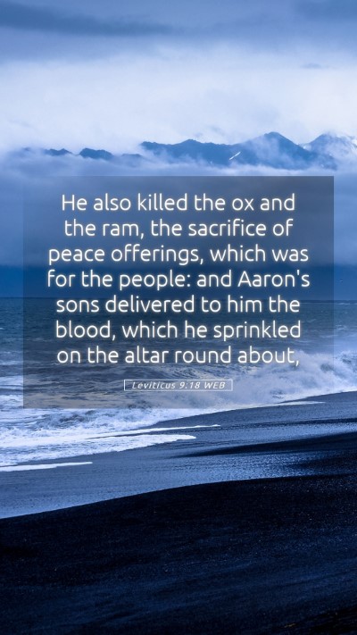 Picture 05 - Leviticus 9:18 WEB Mobile Phone Wallpaper - He also killed the ox and the ram, the sacrifice - Mobile Bible Verse Wallpaper