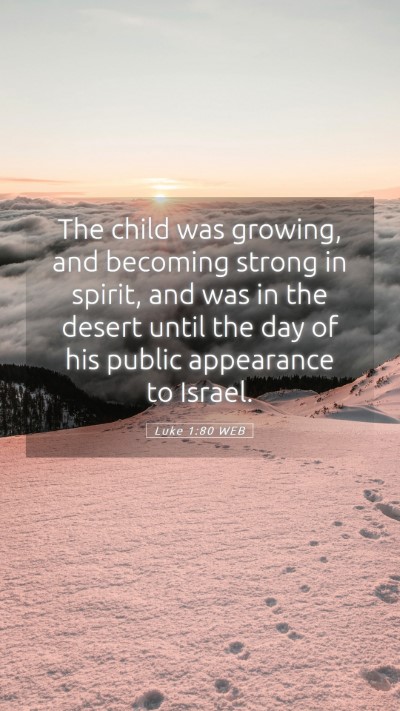 Picture 05 - Luke 1:80 WEB Mobile Phone Wallpaper - The child was growing, and becoming strong in - Mobile Bible Verse Wallpaper