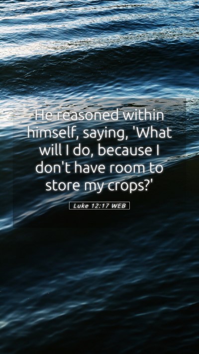 Picture 05 - Luke 12:17 WEB Mobile Phone Wallpaper - He reasoned within himself, saying, 'What will I - Mobile Bible Verse Wallpaper