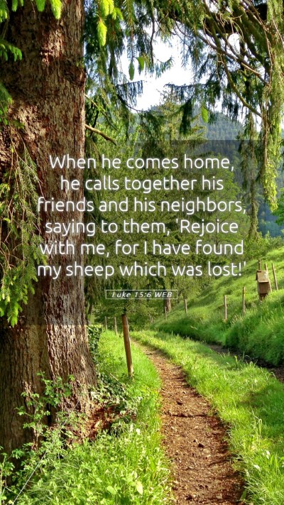 Picture 05 - Luke 15:6 WEB Mobile Phone Wallpaper - When he comes home, he calls together his friends - Mobile Bible Verse Wallpaper