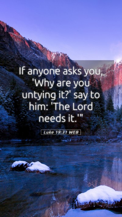Picture 05 - Luke 19:31 WEB Mobile Phone Wallpaper - If anyone asks you, 'Why are you untying it?' say - Mobile Bible Verse Wallpaper