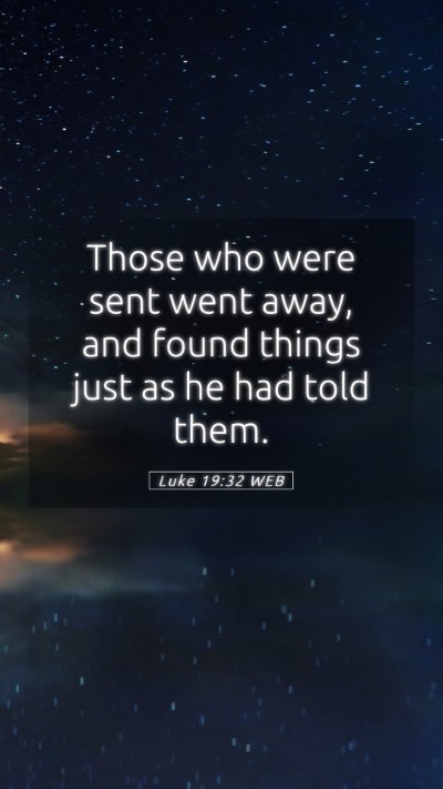 Picture 05 - Luke 19:32 WEB Mobile Phone Wallpaper - Those who were sent went away, and found things - Mobile Bible Verse Wallpaper