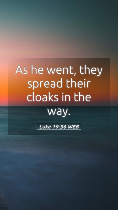 Picture 05 - Luke 19:36 WEB Mobile Phone Wallpaper - As he went, they spread their cloaks in the - Mobile Bible Verse Wallpaper