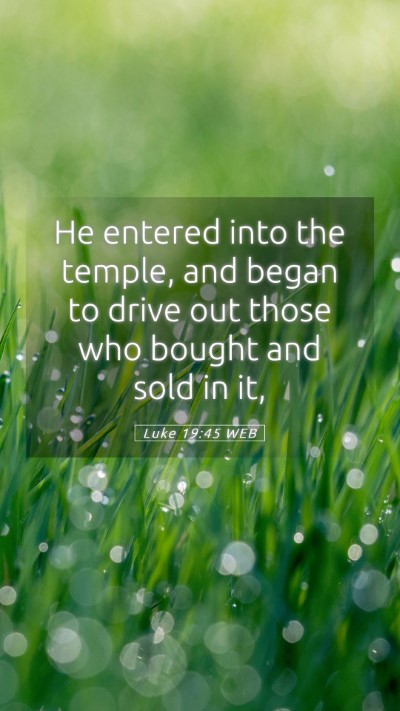Picture 05 - Luke 19:45 WEB Mobile Phone Wallpaper - He entered into the temple, and began to drive - Mobile Bible Verse Wallpaper