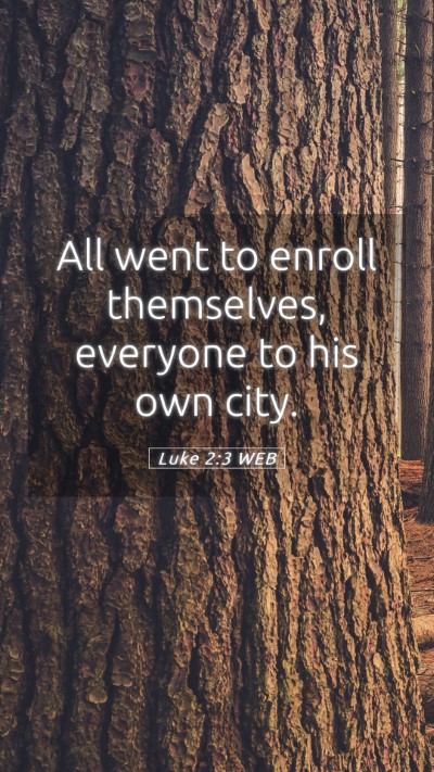 Picture 05 - Luke 2:3 WEB Mobile Phone Wallpaper - All went to enroll themselves, everyone to his - Mobile Bible Verse Wallpaper