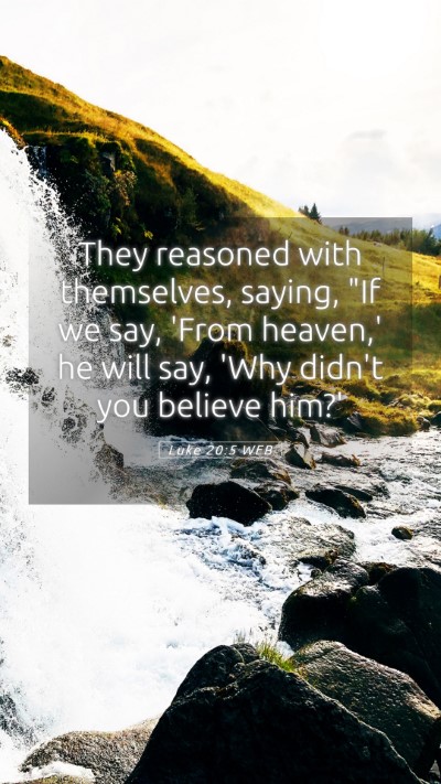Picture 05 - Luke 20:5 WEB Mobile Phone Wallpaper - They reasoned with themselves, saying, 