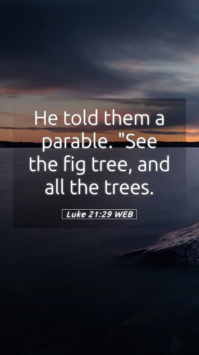 Picture 05 - Luke 21:29 WEB Mobile Phone Wallpaper - He told them a parable. 