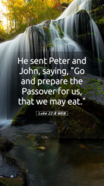 Picture 05 - Luke 22:8 WEB Mobile Phone Wallpaper - He sent Peter and John, saying, 