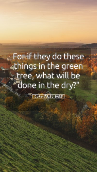 Picture 05 - Luke 23:31 WEB Mobile Phone Wallpaper - For if they do these things in the green tree, - Mobile Bible Verse Wallpaper
