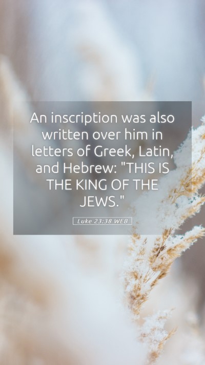 Picture 05 - Luke 23:38 WEB Mobile Phone Wallpaper - An inscription was also written over him in - Mobile Bible Verse Wallpaper
