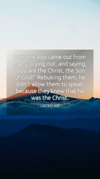 Picture 05 - Luke 4:41 WEB Mobile Phone Wallpaper - Demons also came out from many, crying out, and - Mobile Bible Verse Wallpaper