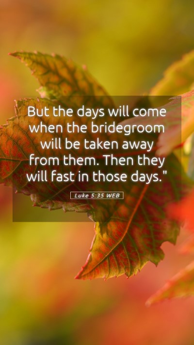 Picture 05 - Luke 5:35 WEB Mobile Phone Wallpaper - But the days will come when the bridegroom will - Mobile Bible Verse Wallpaper