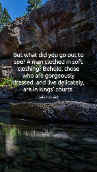 Picture 05 - Luke 7:25 WEB Mobile Phone Wallpaper - But what did you go out to see? A man clothed in - Mobile Bible Verse Wallpaper