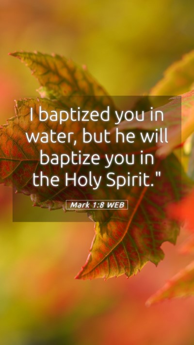 Picture 05 - Mark 1:8 WEB Mobile Phone Wallpaper - I baptized you in water, but he will baptize you - Mobile Bible Verse Wallpaper