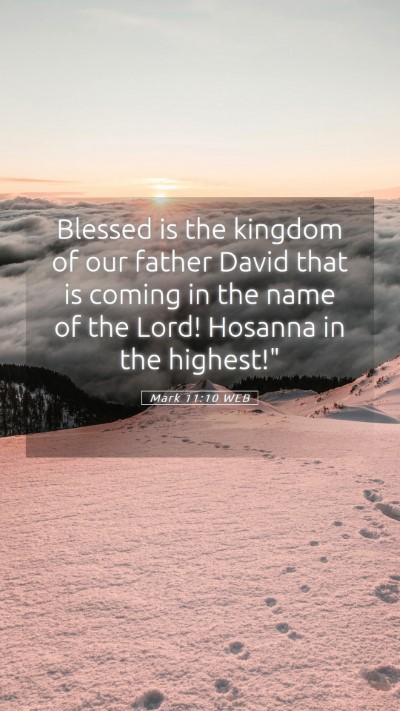 Picture 05 - Mark 11:10 WEB Mobile Phone Wallpaper - Blessed is the kingdom of our father David that - Mobile Bible Verse Wallpaper