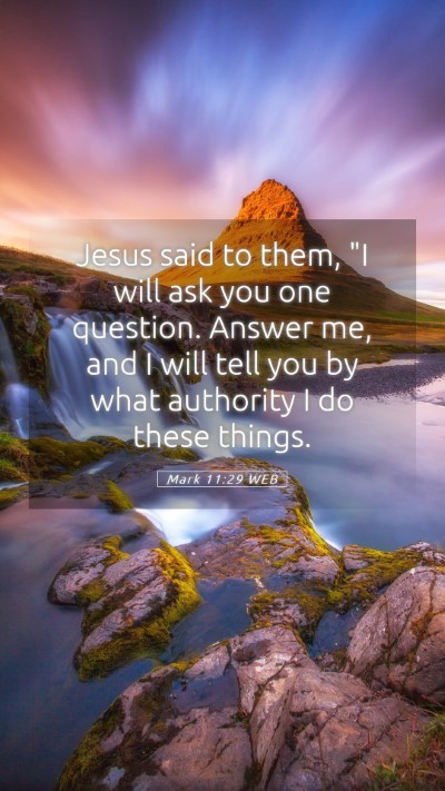 Picture 05 - Mark 11:29 WEB Mobile Phone Wallpaper - Jesus said to them, 