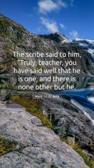 Picture 05 - Mark 12:32 WEB Mobile Phone Wallpaper - The scribe said to him, 