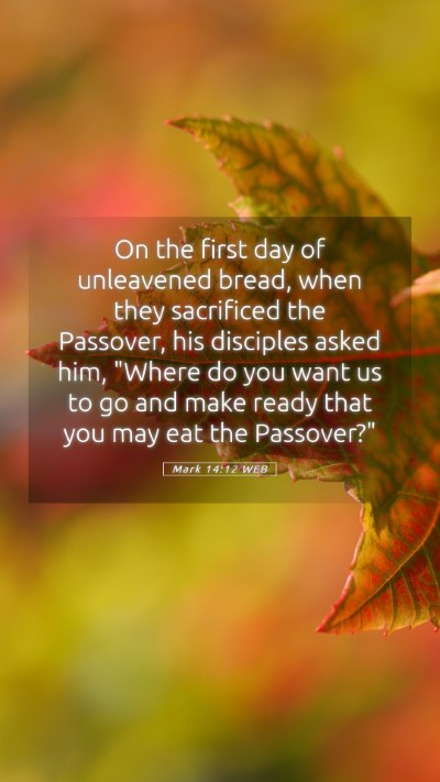 Picture 05 - Mark 14:12 WEB Mobile Phone Wallpaper - On the first day of unleavened bread, when they - Mobile Bible Verse Wallpaper