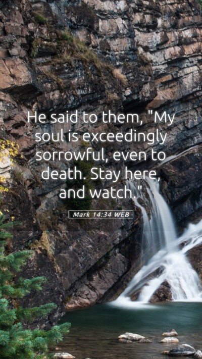 Picture 05 - Mark 14:34 WEB Mobile Phone Wallpaper - He said to them, 