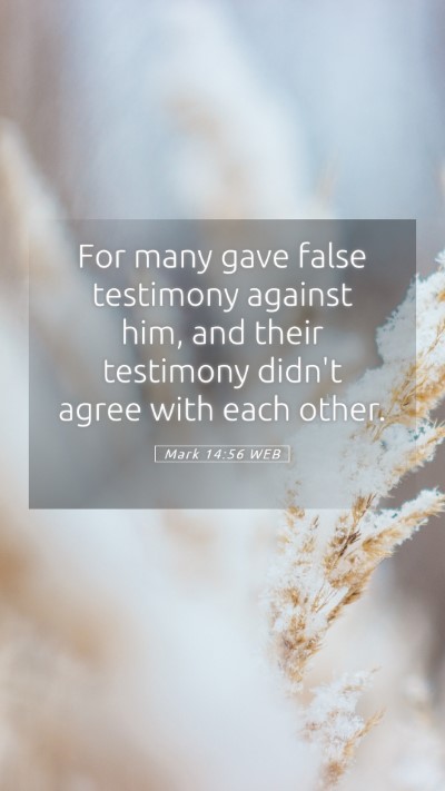 Picture 05 - Mark 14:56 WEB Mobile Phone Wallpaper - For many gave false testimony against him, and - Mobile Bible Verse Wallpaper