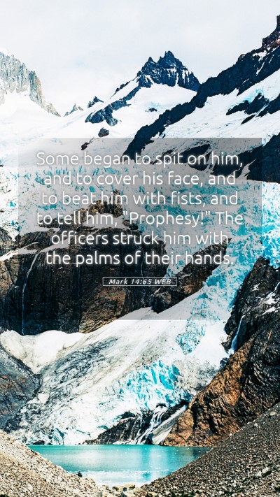 Picture 05 - Mark 14:65 WEB Mobile Phone Wallpaper - Some began to spit on him, and to cover his face, - Mobile Bible Verse Wallpaper