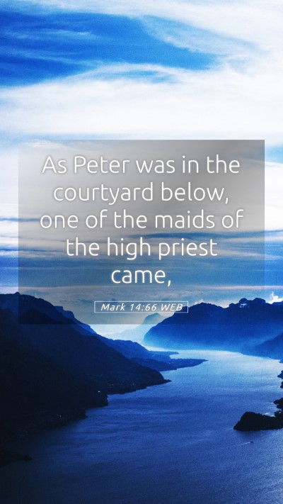 Picture 05 - Mark 14:66 WEB Mobile Phone Wallpaper - As Peter was in the courtyard below, one of the - Mobile Bible Verse Wallpaper