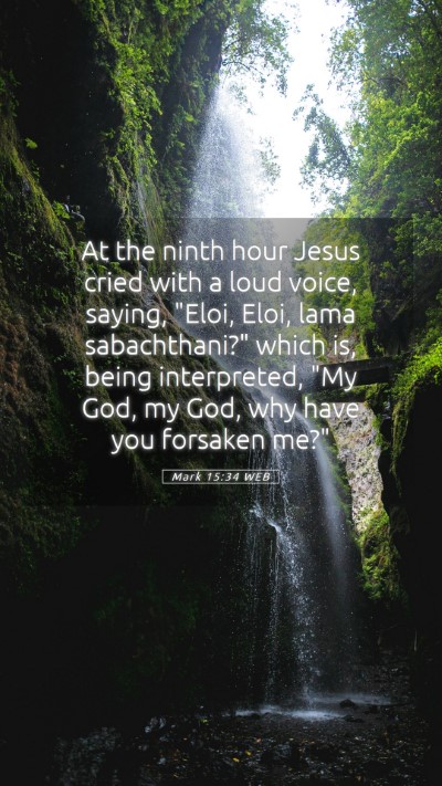 Picture 05 - Mark 15:34 WEB Mobile Phone Wallpaper - At the ninth hour Jesus cried with a loud voice, - Mobile Bible Verse Wallpaper