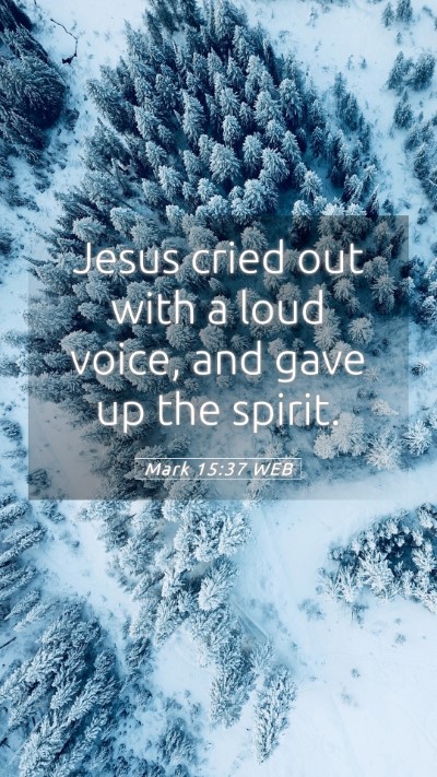 Picture 05 - Mark 15:37 WEB Mobile Phone Wallpaper - Jesus cried out with a loud voice, and gave up - Mobile Bible Verse Wallpaper