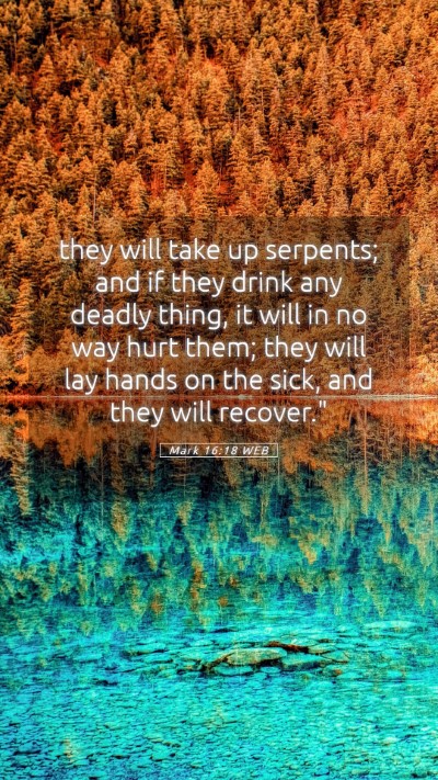 Picture 05 - Mark 16:18 WEB Mobile Phone Wallpaper - they will take up serpents; and if they drink any - Mobile Bible Verse Wallpaper