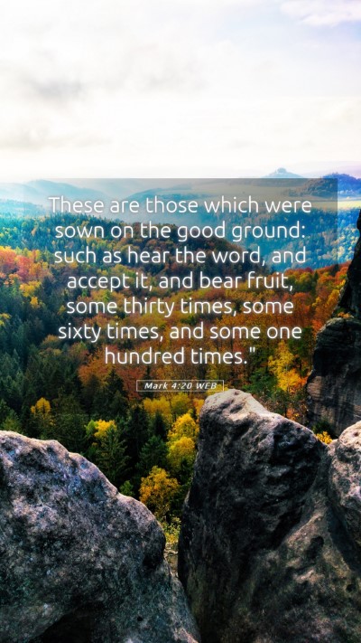 Picture 05 - Mark 4:20 WEB Mobile Phone Wallpaper - These are those which were sown on the good - Mobile Bible Verse Wallpaper