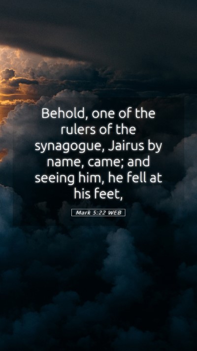 Picture 05 - Mark 5:22 WEB Mobile Phone Wallpaper - Behold, one of the rulers of the synagogue, - Mobile Bible Verse Wallpaper