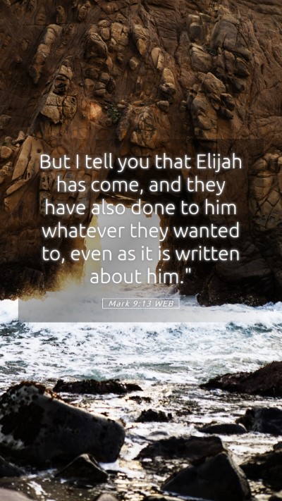 Picture 05 - Mark 9:13 WEB Mobile Phone Wallpaper - But I tell you that Elijah has come, and they - Mobile Bible Verse Wallpaper