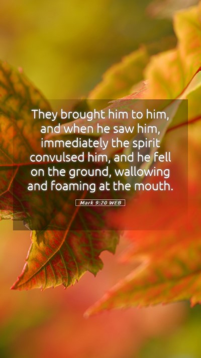 Picture 05 - Mark 9:20 WEB Mobile Phone Wallpaper - They brought him to him, and when he saw him, - Mobile Bible Verse Wallpaper