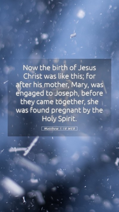 Picture 05 - Matthew 1:18 WEB Mobile Phone Wallpaper - Now the birth of Jesus Christ was like this; for - Mobile Bible Verse Wallpaper