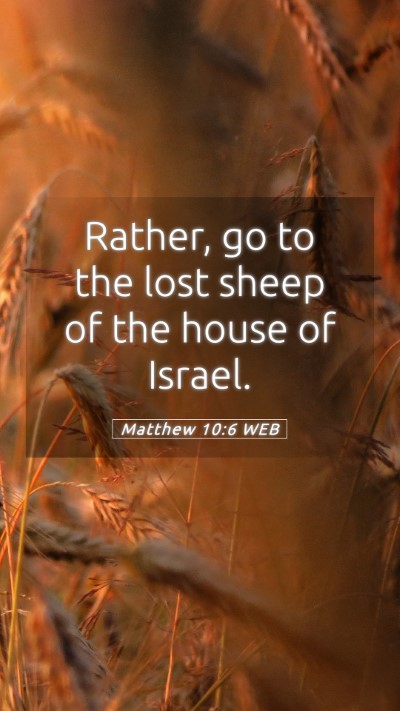 Picture 05 - Matthew 10:6 WEB Mobile Phone Wallpaper - Rather, go to the lost sheep of the house of - Mobile Bible Verse Wallpaper
