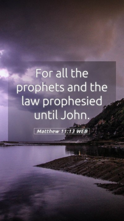 Picture 05 - Matthew 11:13 WEB Mobile Phone Wallpaper - For all the prophets and the law prophesied until - Mobile Bible Verse Wallpaper