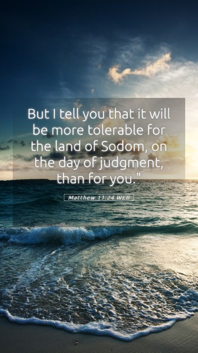 Picture 05 - Matthew 11:24 WEB Mobile Phone Wallpaper - But I tell you that it will be more tolerable for - Mobile Bible Verse Wallpaper