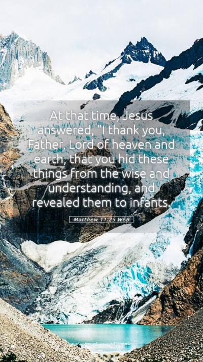 Picture 05 - Matthew 11:25 WEB Mobile Phone Wallpaper - At that time, Jesus answered, 