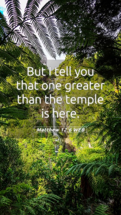 Picture 05 - Matthew 12:6 WEB Mobile Phone Wallpaper - But I tell you that one greater than the temple - Mobile Bible Verse Wallpaper